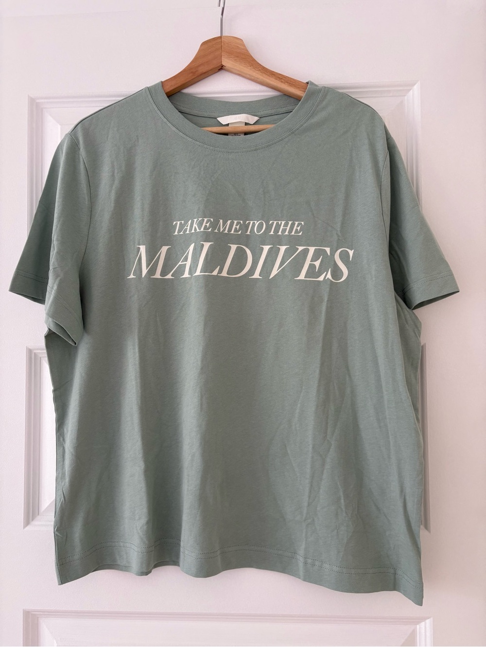 H&M Sage Green "Take Me to the Maldives" Graphic Tee